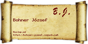 Bohner József névjegykártya