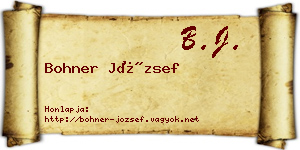 Bohner József névjegykártya